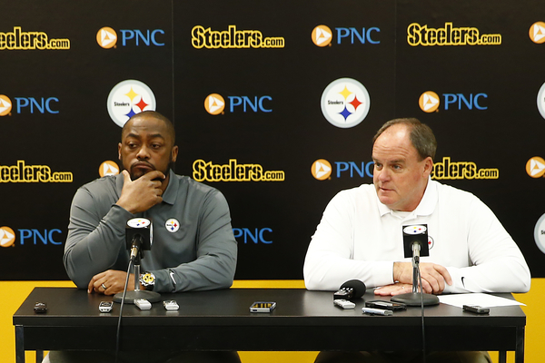 Mike Tomlin and Kevin Colbert stuck with defense in the 2016 NFL Draft. -- JARED WICKERHAM / DKPS