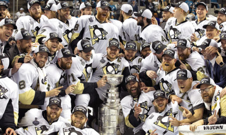Hockey: NHL Finals: Pittsburgh Penguins players victorious with Stanley Cup on ice after winning game and series vs San Jose Sharks at SAP Center. Game 6.
San Jose, CA 6/12/2016
CREDIT: David E. Klutho (Photo by David E. Klutho /Sports Illustrated/Getty Images)
(Set Number: SI11 TK1 )