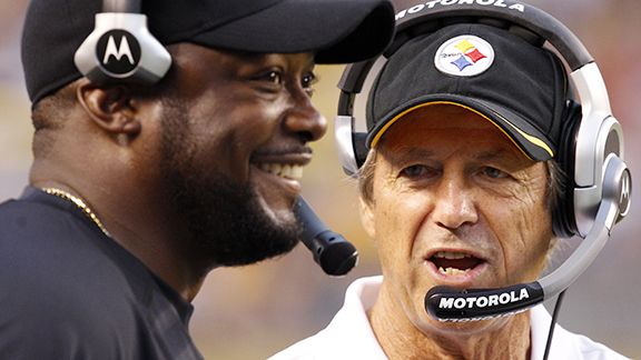 Mike Tomlin and Dick LeBeau have been together for all of Tomlin's tenure. -- GETTY IMAGES